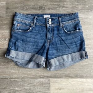 Hudson Croxley Mid-Thigh Cuffed Denim Shorts size 26 Blue